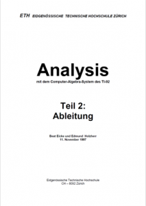 Skript Analysis mit dem CAS des TI-92, Ableitung (Differentialrechnung)